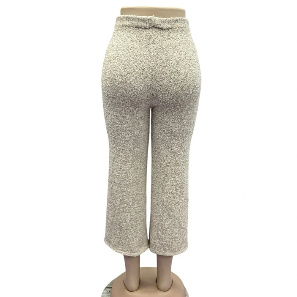 MorrisDay The Label Cream Cozy Knit Lounge Pants Soft Texture High Waist Pull On - Picture 2 of 10